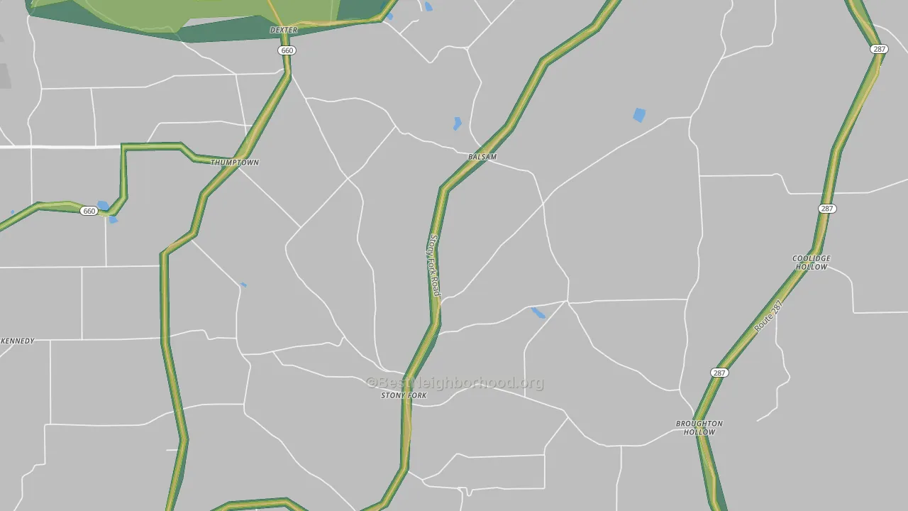 Stony Fork, PA Map of Noise Levels in Stony Fork