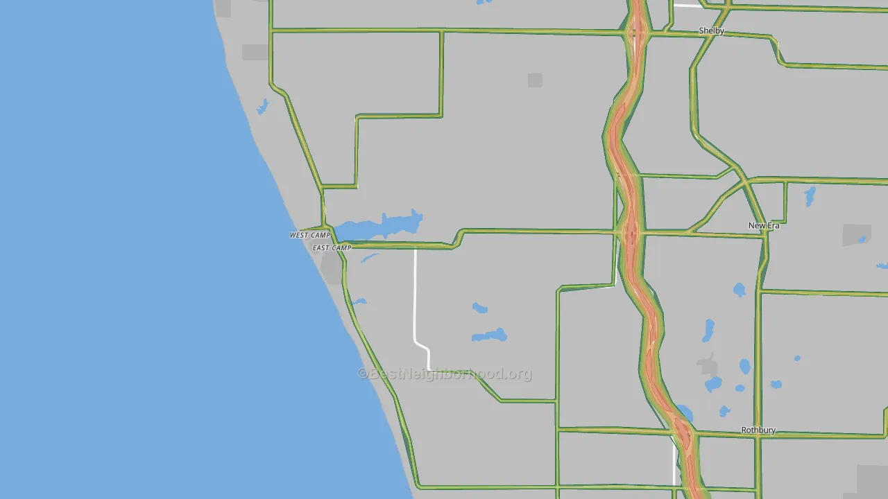 Stony Lake, MI Map of Noise Levels in Stony Lake