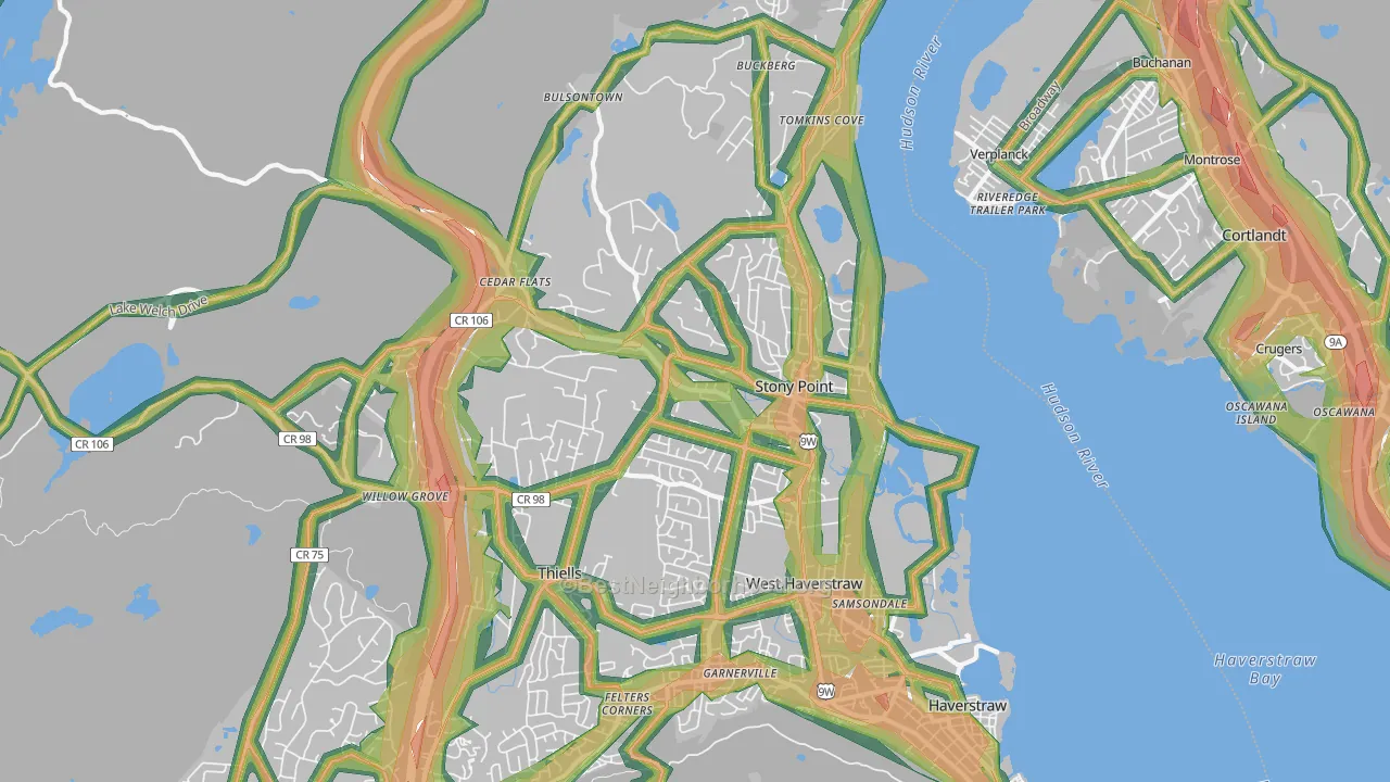 Stony Point, NY Map of Noise Levels in Stony Point