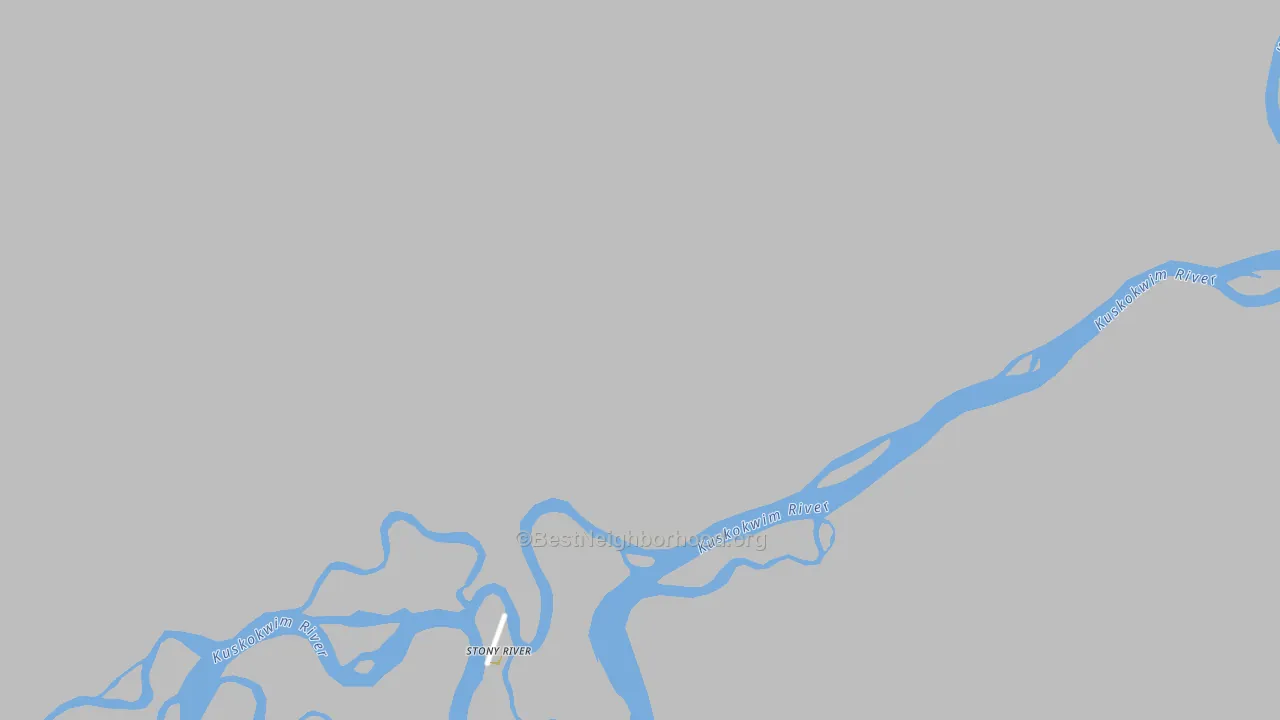 Stony River, AK Map of Noise Levels in Stony River