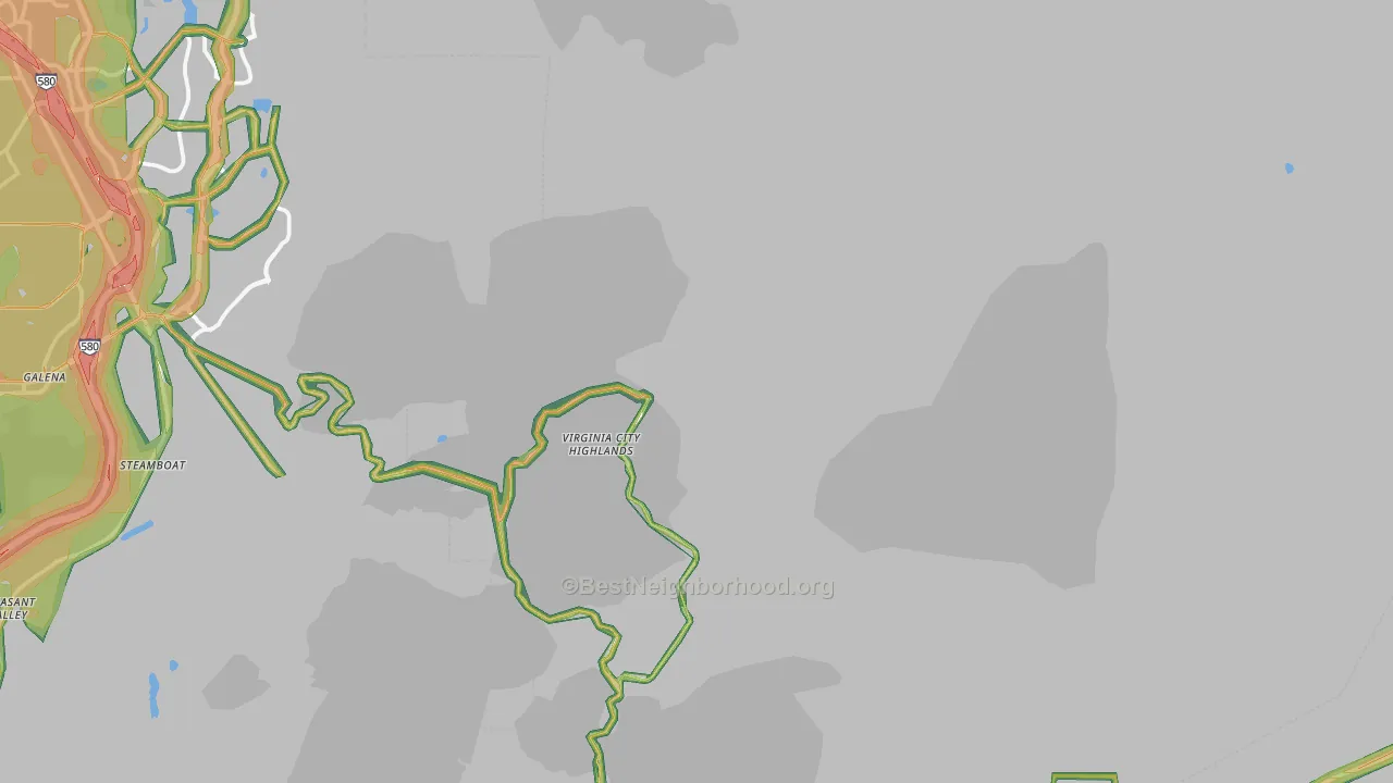 Storey County, NV Map of Noise Levels in Storey County