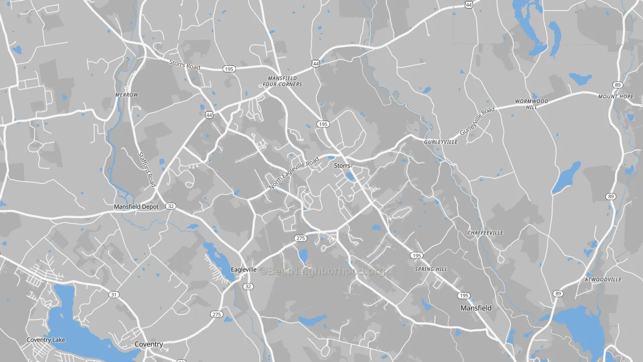 Storrs, CT Map of Noise Levels in Storrs