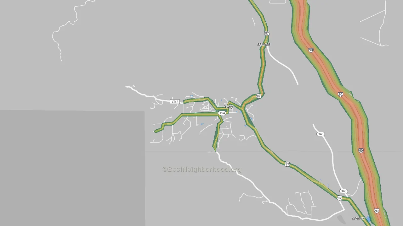Story, WY Map of Noise Levels in Story