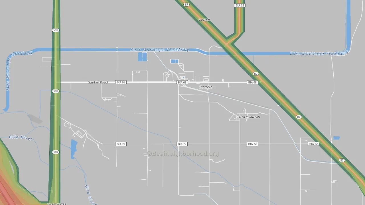 Stotonic Village, AZ Map of Noise Levels in Stotonic Village