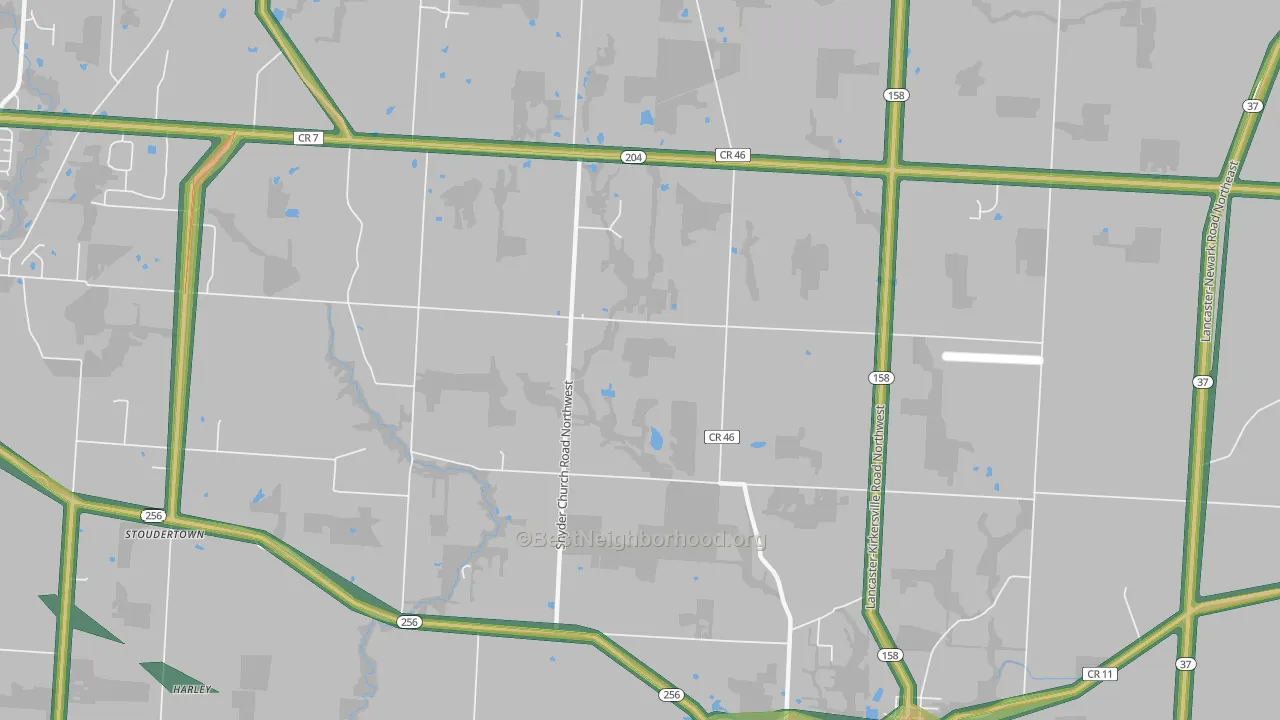 Stoudertown, OH Map of Noise Levels in Stoudertown