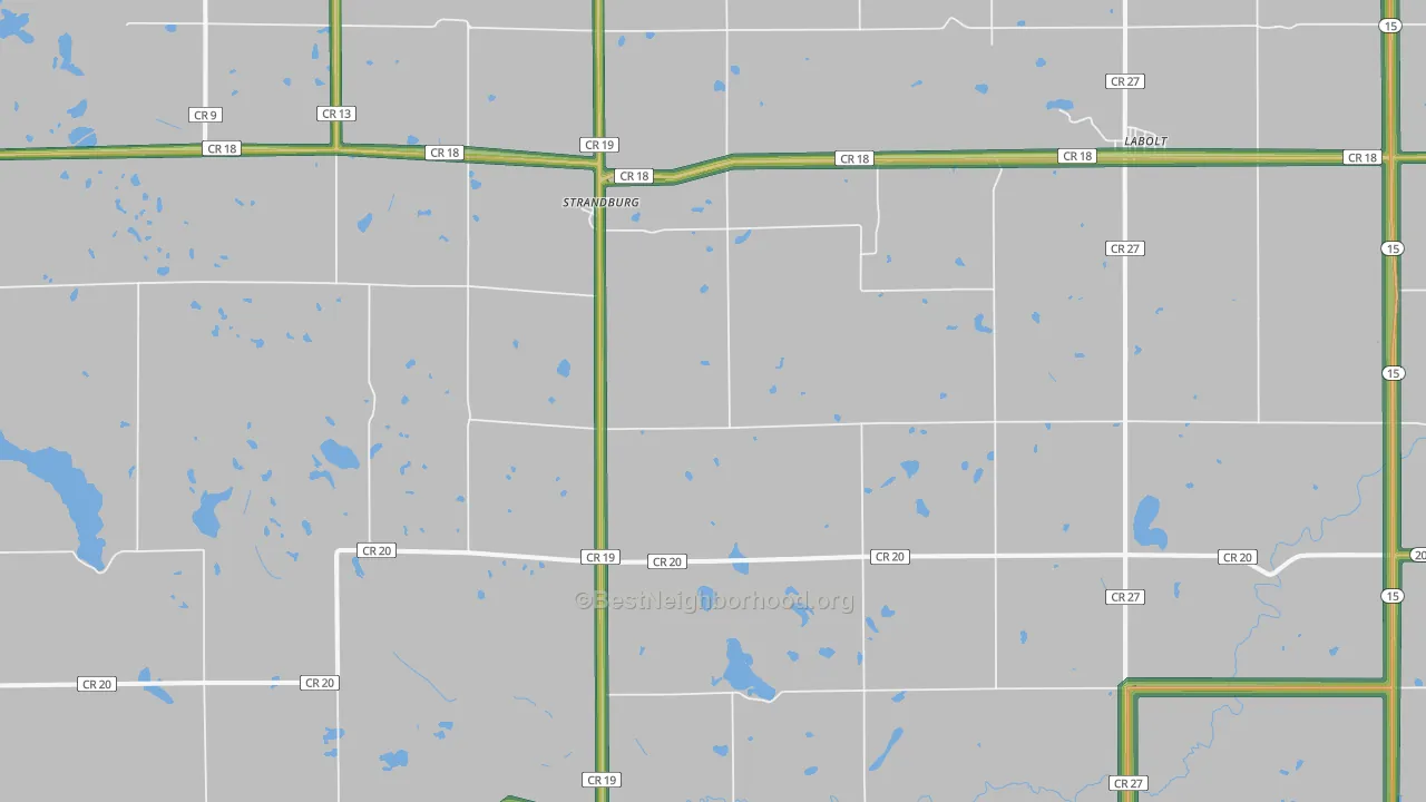Strandburg, SD Map of Noise Levels in Strandburg