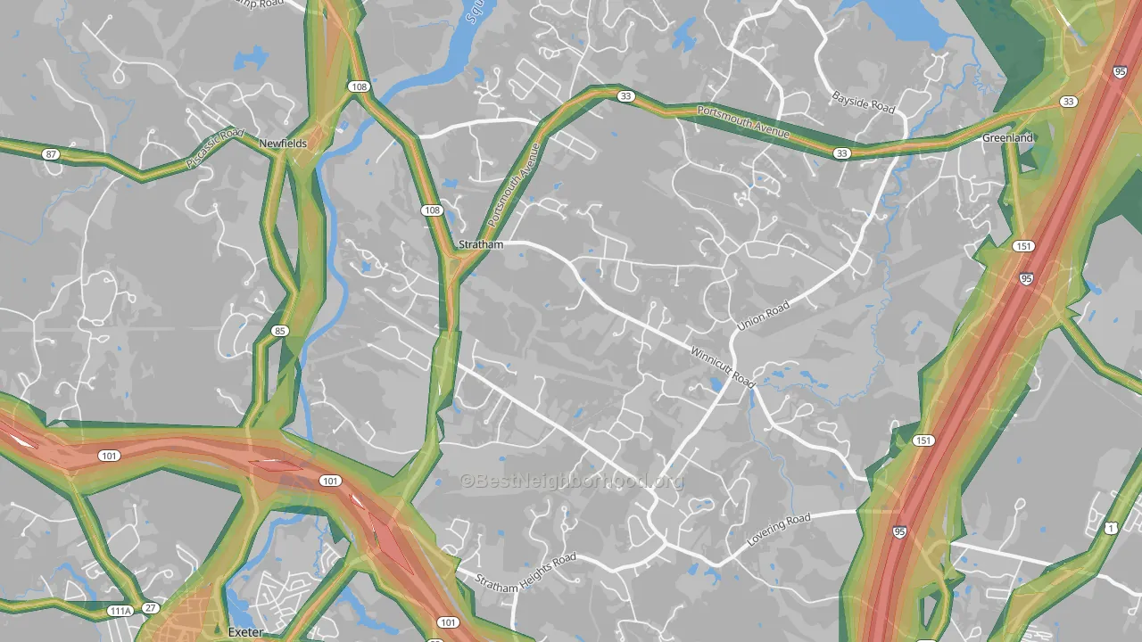 Stratham, NH Map of Noise Levels in Stratham