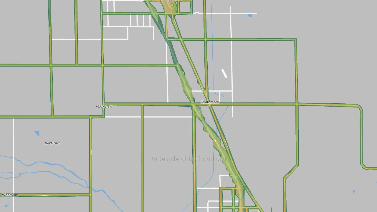 Strathmore, CA Map of Noise Levels in Strathmore
