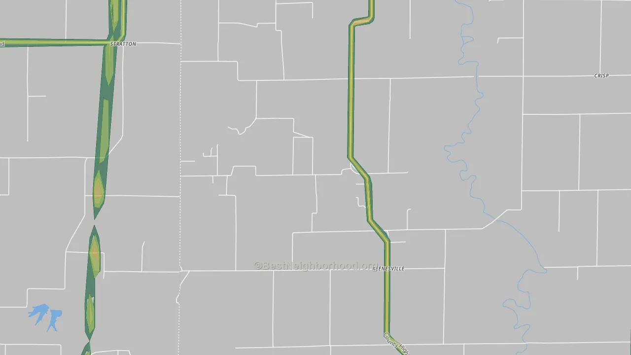 Stratton, IL Map of Noise Levels in Stratton
