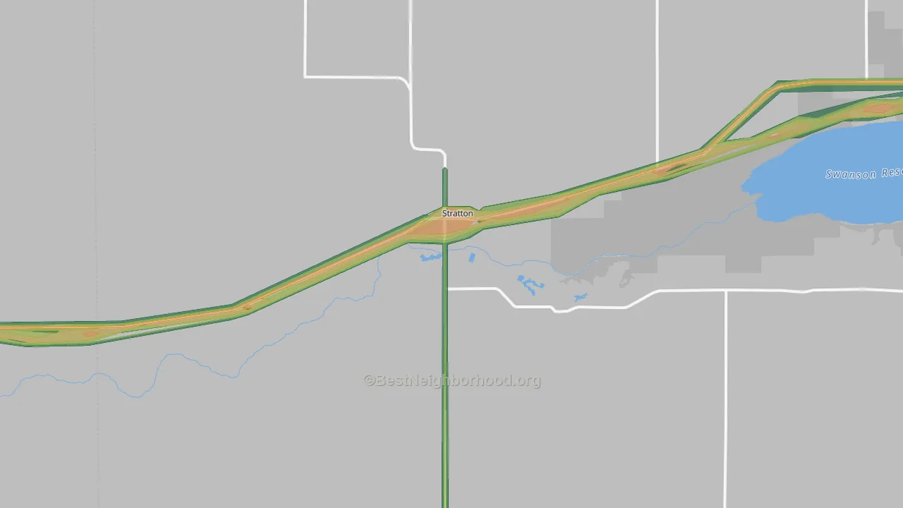 Stratton, NE Map of Noise Levels in Stratton