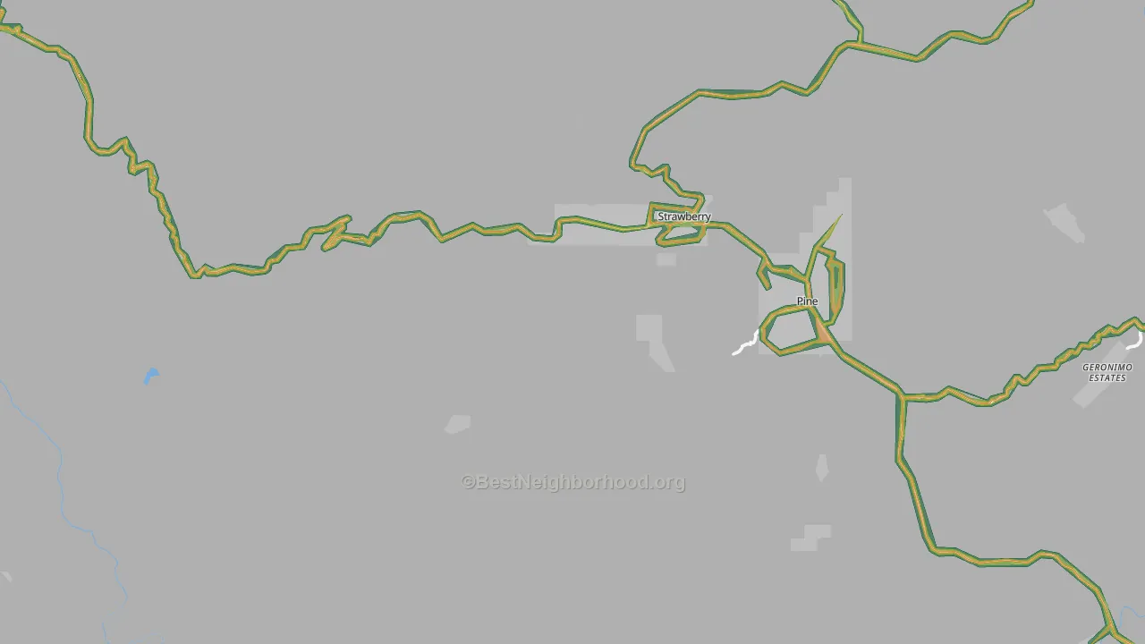 Strawberry, AZ Map of Noise Levels in Strawberry