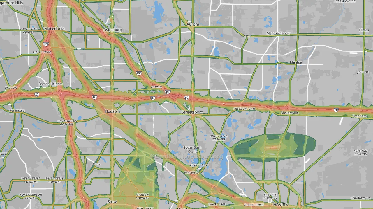 Streetsboro, OH Map of Noise Levels in Streetsboro