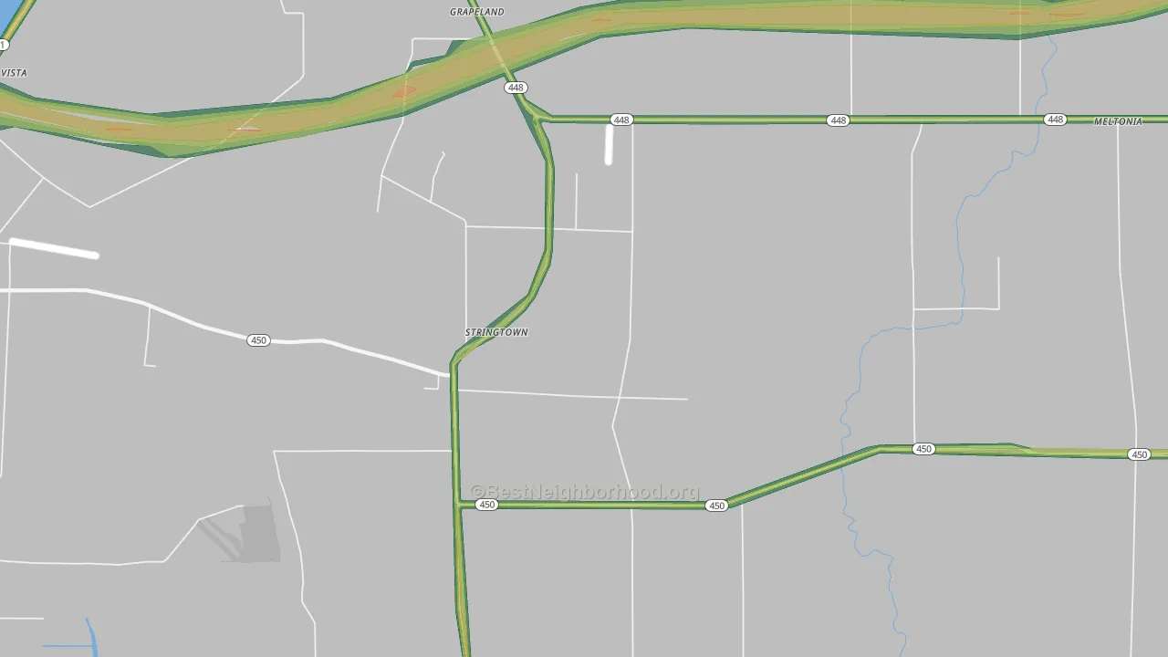 Stringtown, MS Map of Noise Levels in Stringtown