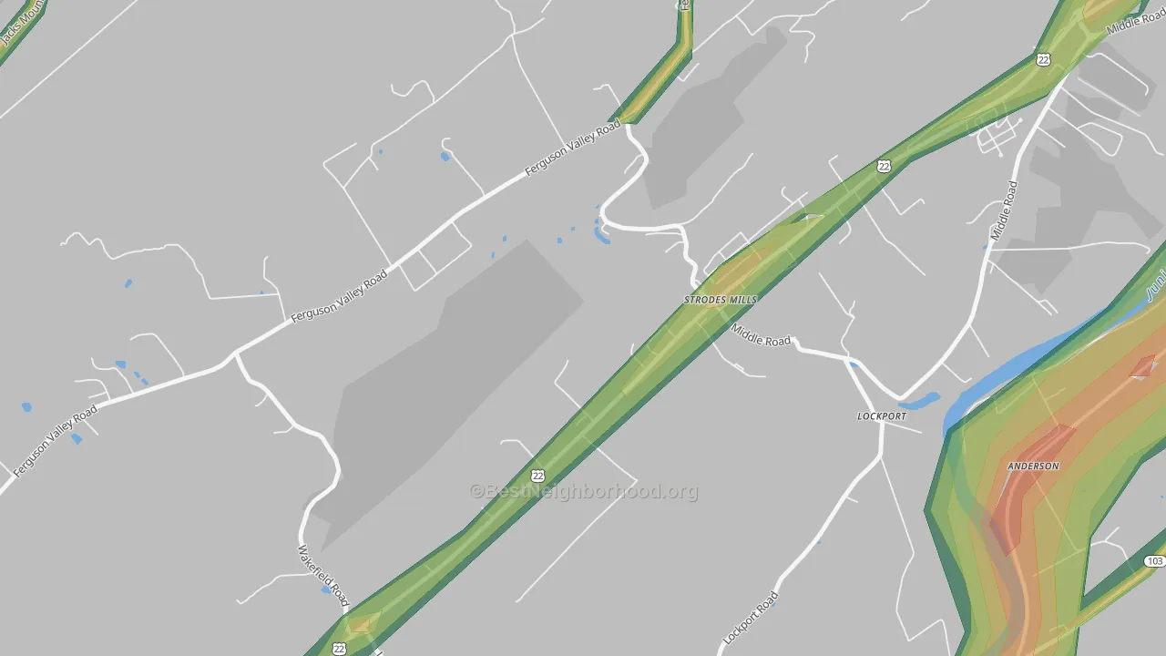 Strodes Mills, PA Map of Noise Levels in Strodes Mills