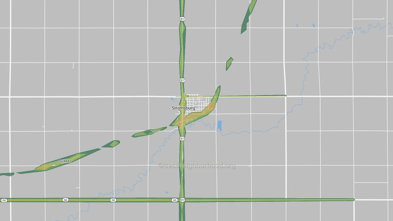 Stromsburg, NE Map of Noise Levels in Stromsburg