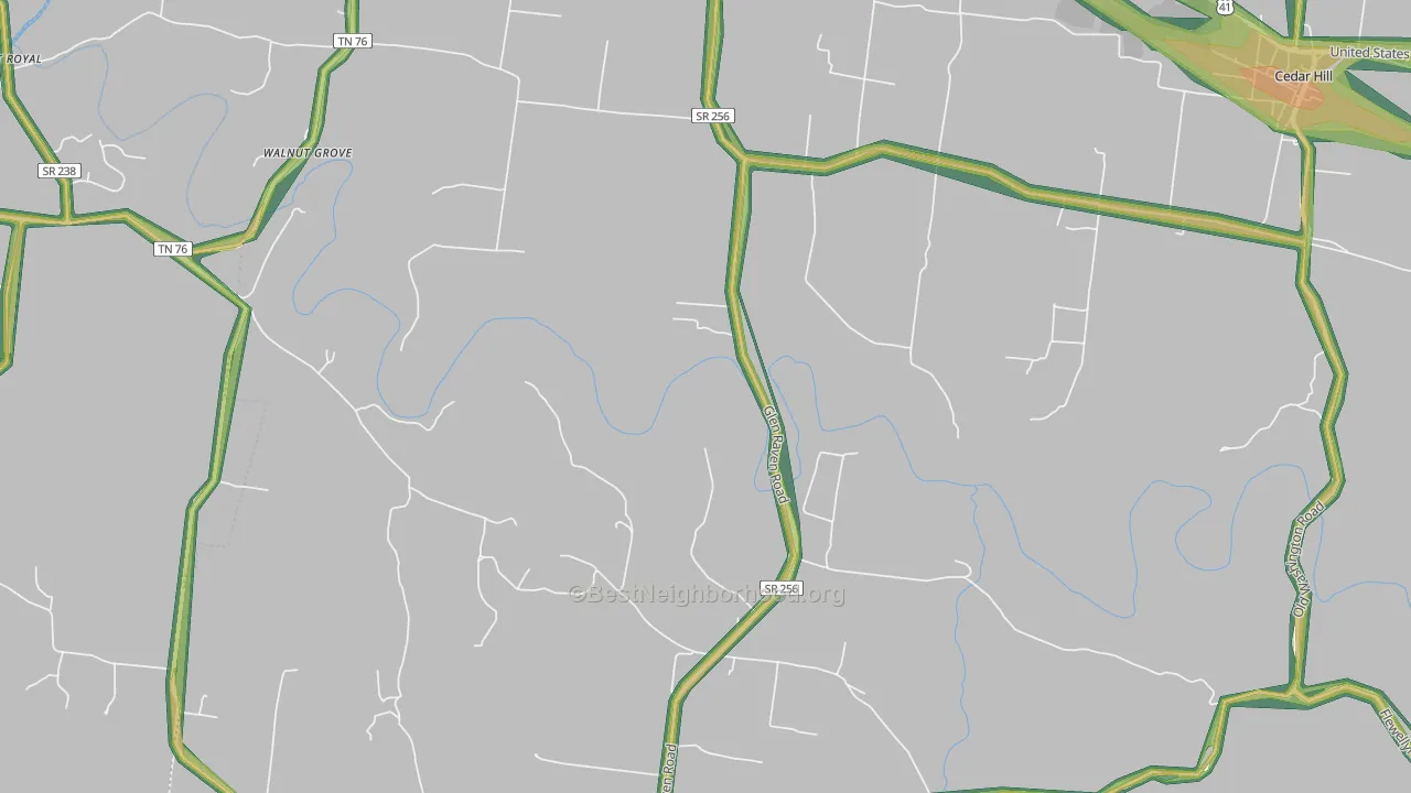 Stroudsville, TN Map of Noise Levels in Stroudsville