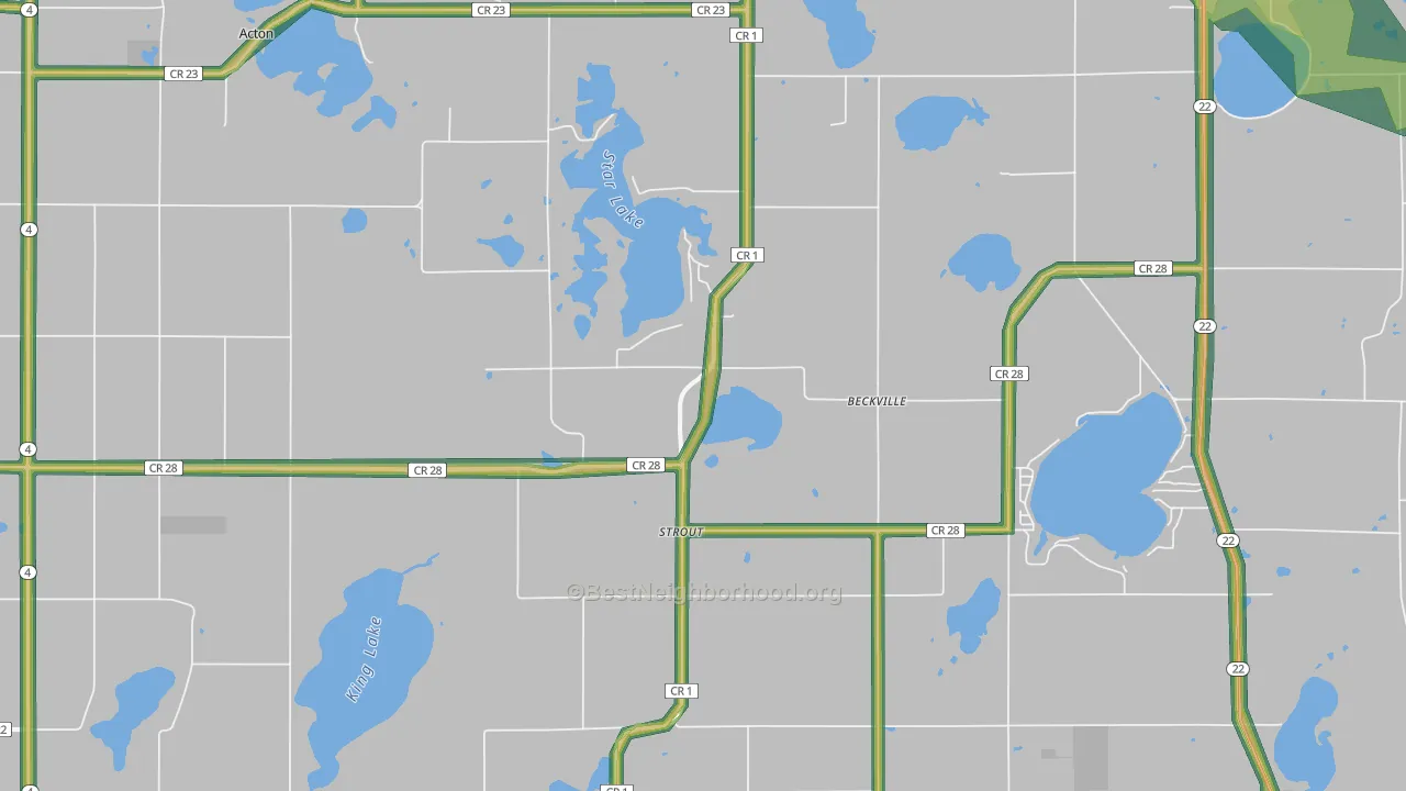 Strout, MN Map of Noise Levels in Strout