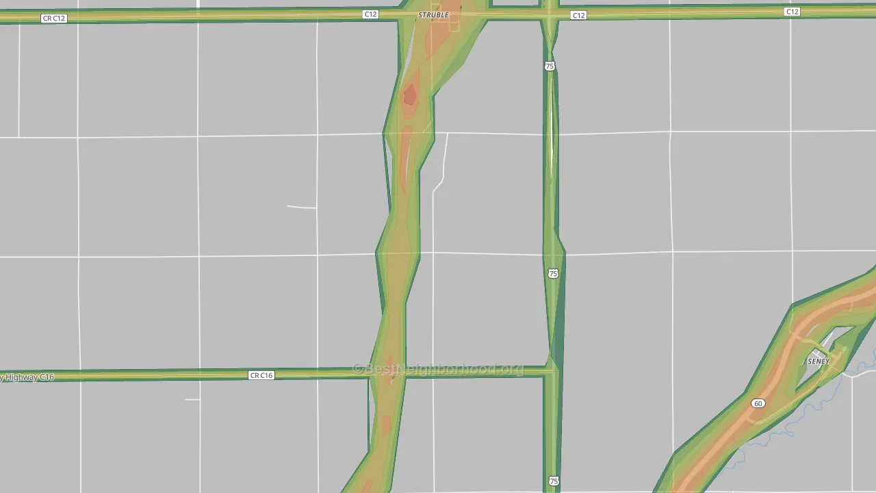 Struble, IA Map of Noise Levels in Struble