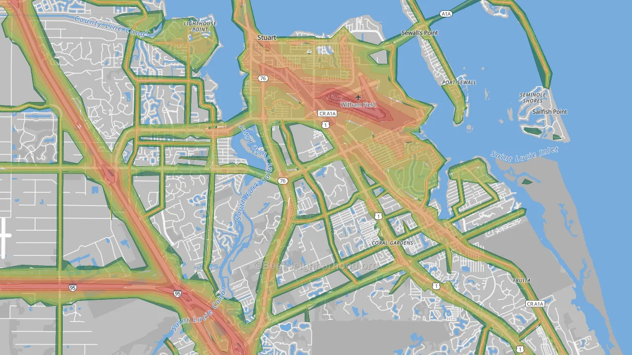 Stuart, FL Map of Noise Levels in Stuart