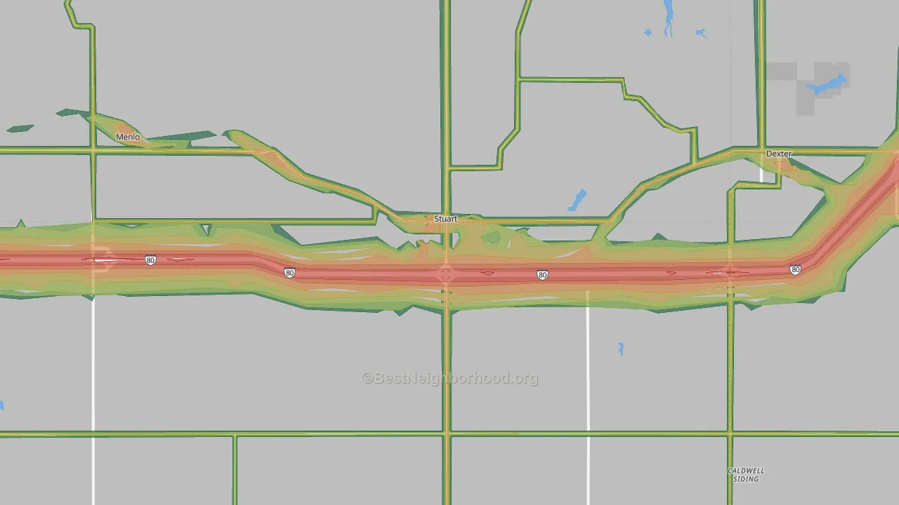 Stuart, IA Map of Noise Levels in Stuart