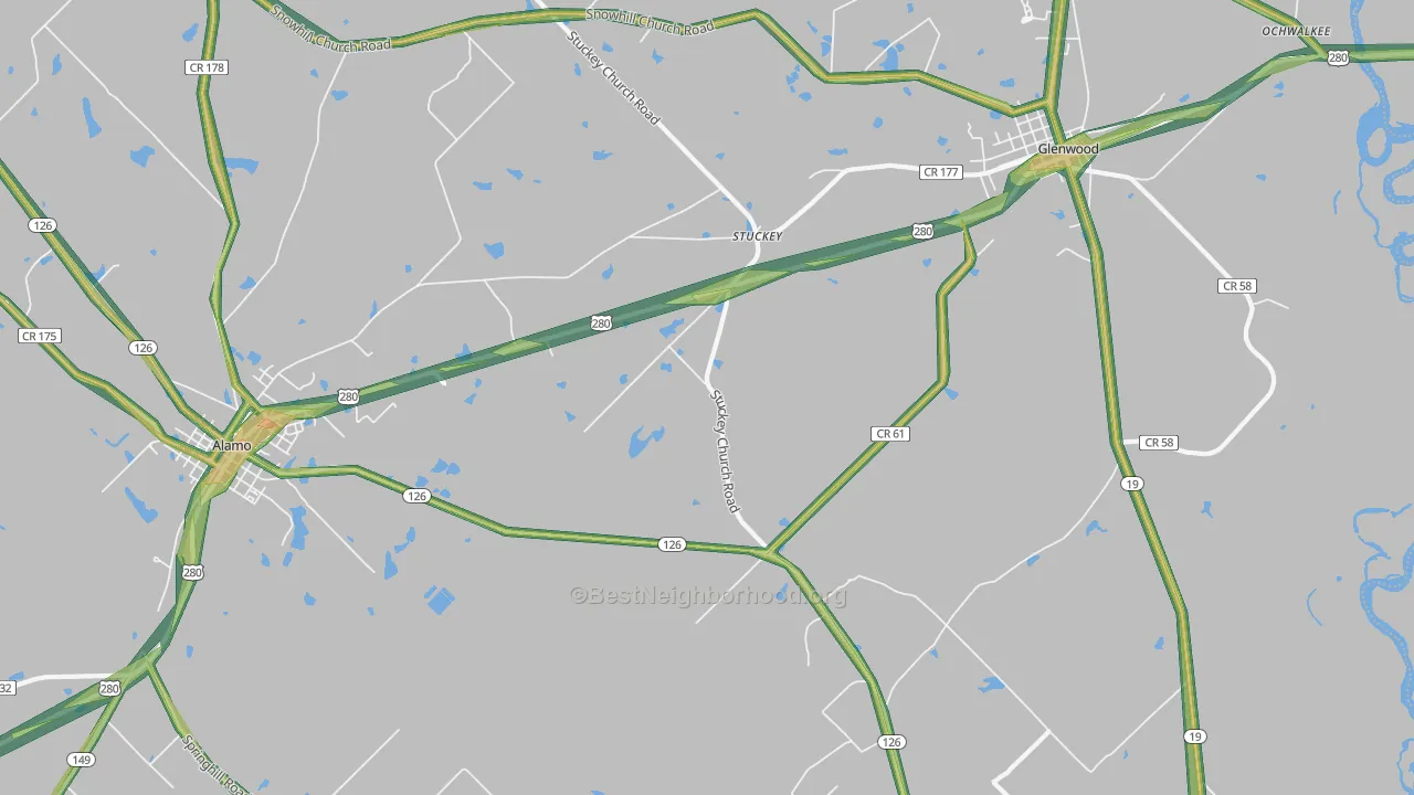 Stuckey, GA Map of Noise Levels in Stuckey