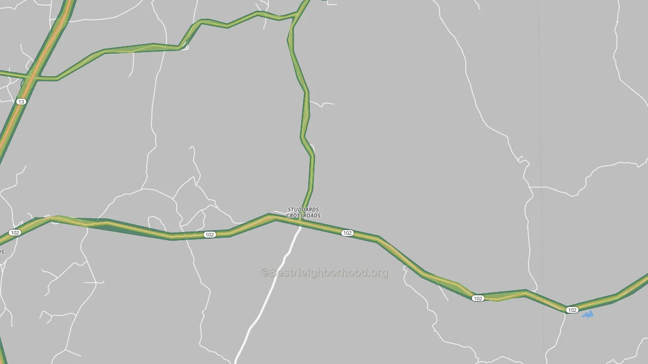 Studdards Crossroads, AL Map of Noise Levels in Studdards Crossroads