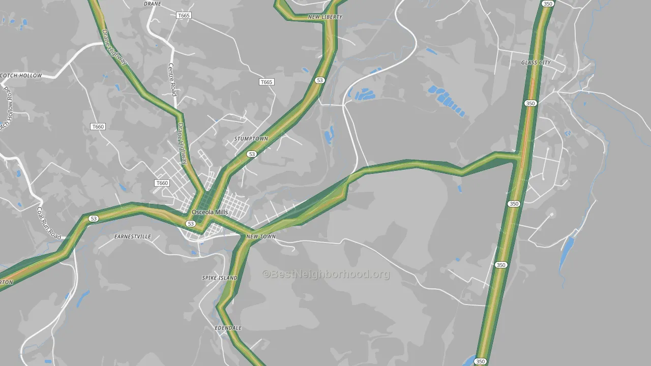 Stumptown, PA Map of Noise Levels in Stumptown
