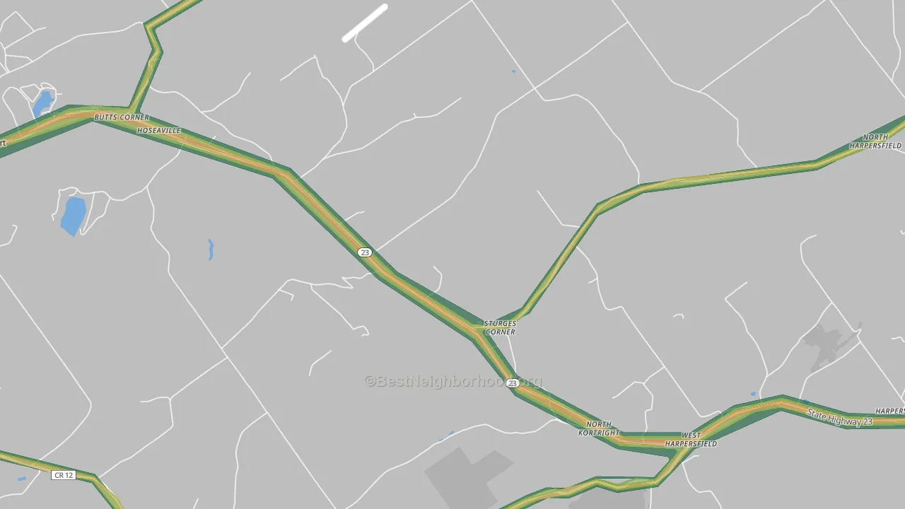 Sturges Corner, NY Map of Noise Levels in Sturges Corner
