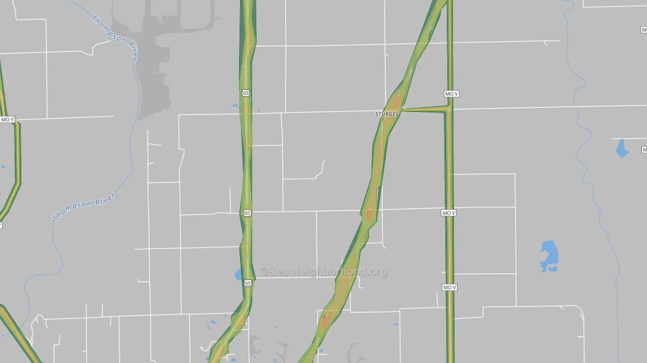 Sturges, MO Map of Noise Levels in Sturges