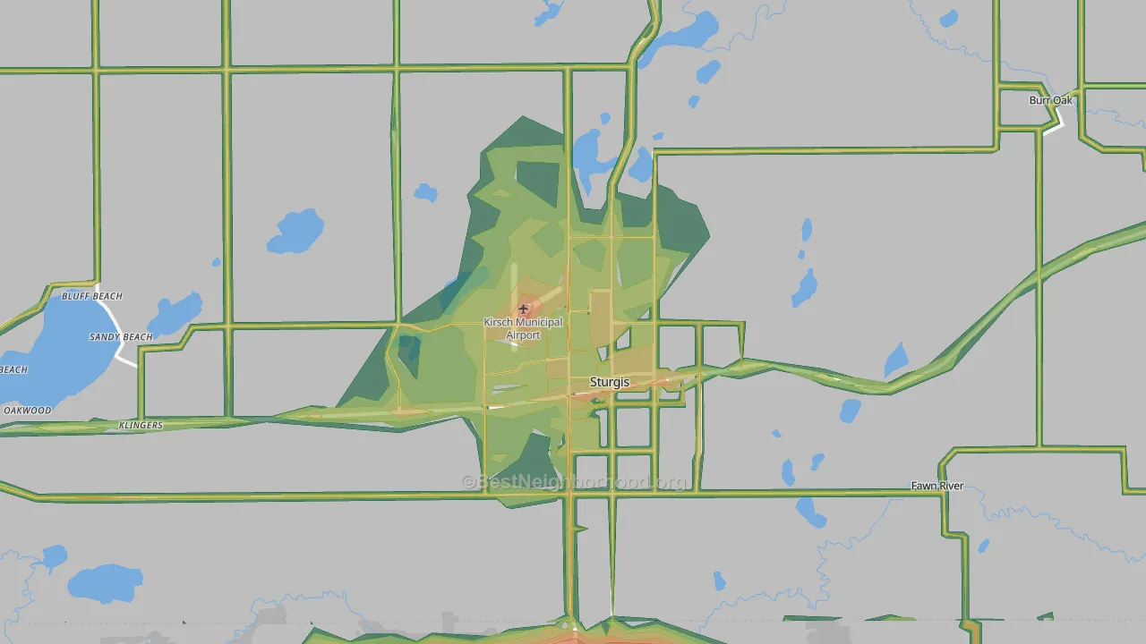 Sturgis, MI Map of Noise Levels in Sturgis