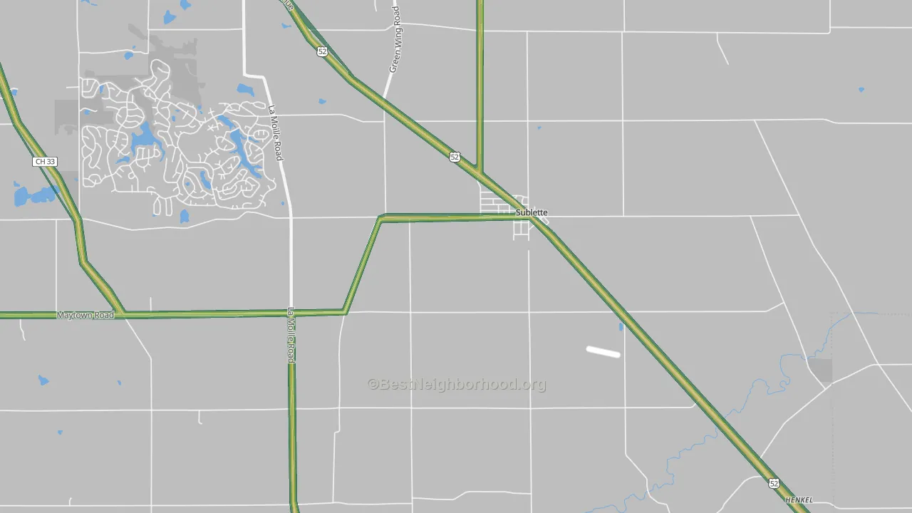 Sublette, IL Map of Noise Levels in Sublette