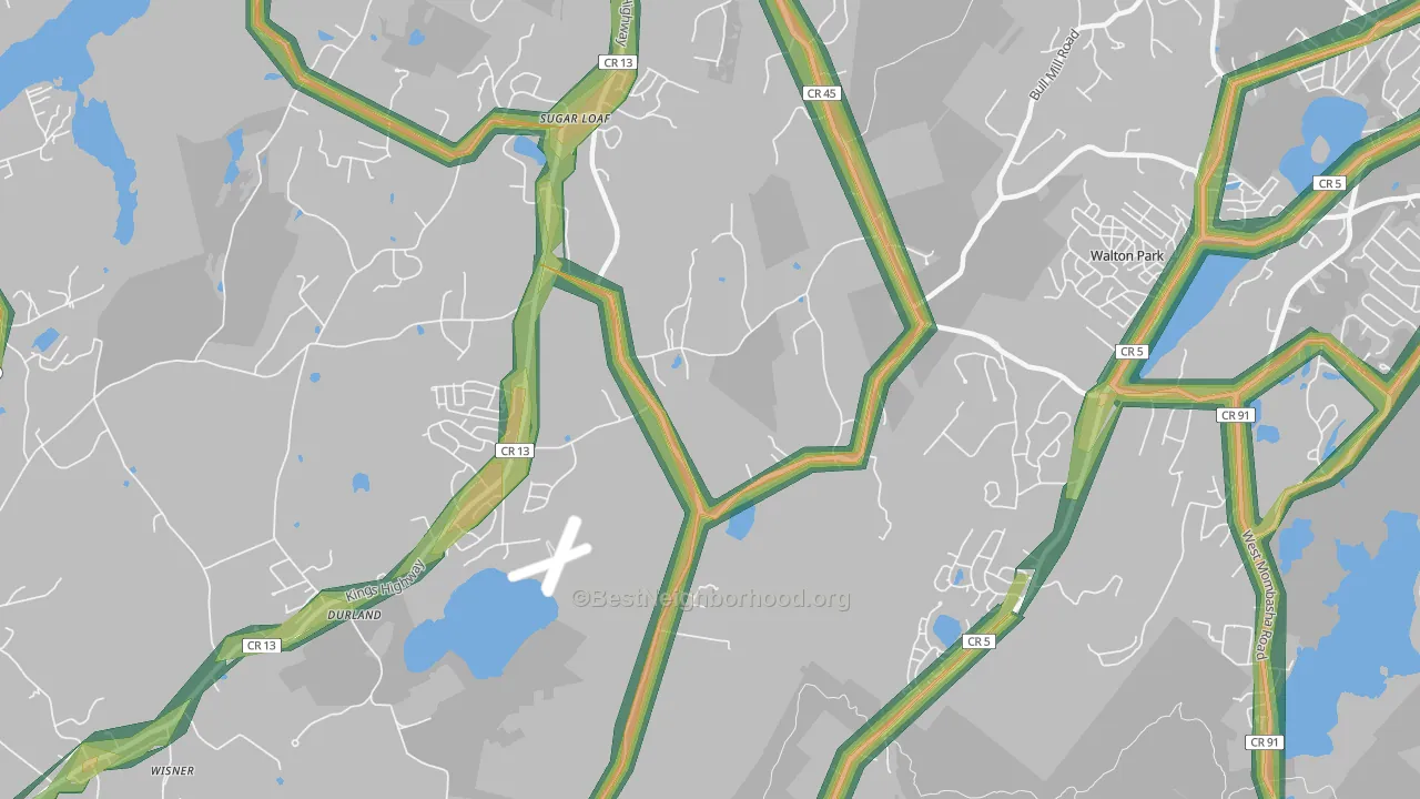 Sugar Loaf, NY Map of Noise Levels in Sugar Loaf