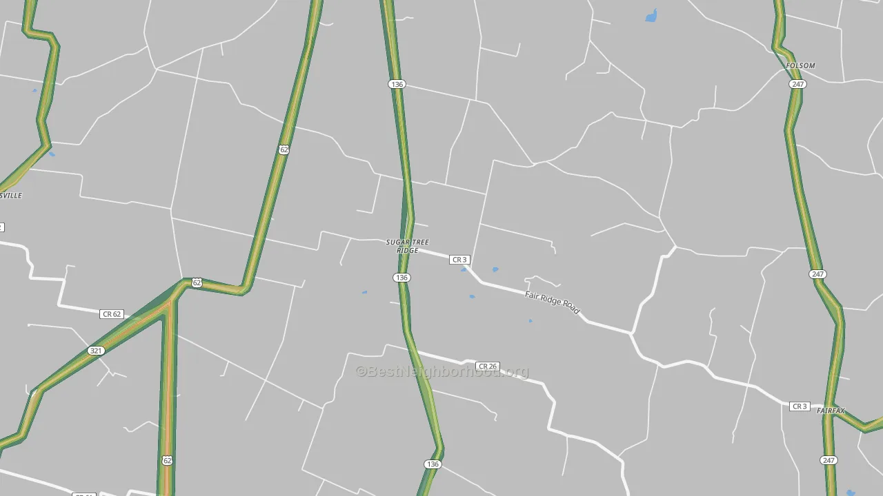 Sugar Tree Ridge, OH Map of Noise Levels in Sugar Tree Ridge
