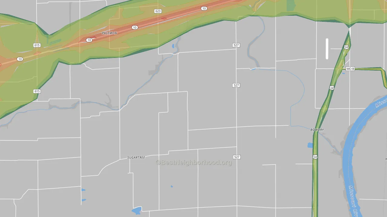 Sugartree, MO Map of Noise Levels in Sugartree