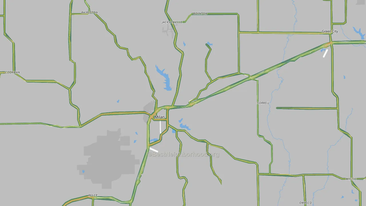 Sullivan County, MO Map of Noise Levels in Sullivan County