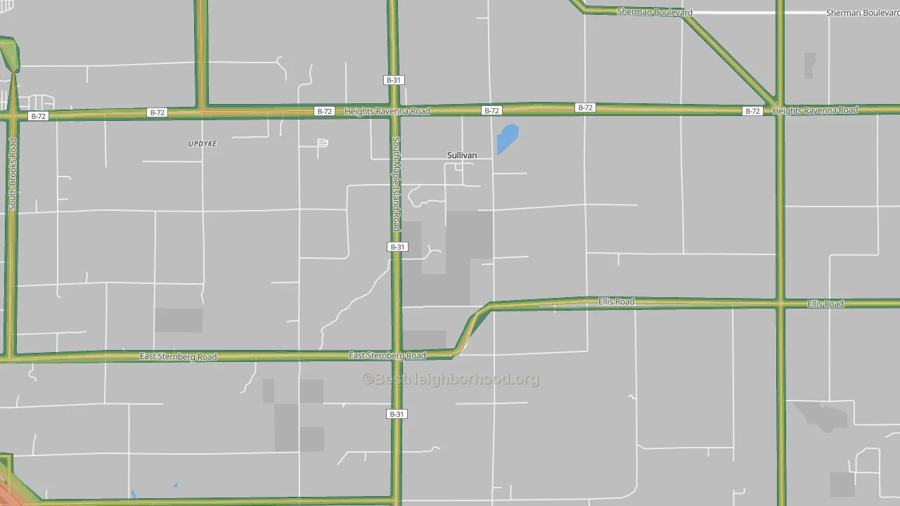 Sullivan, MI Map of Noise Levels in Sullivan