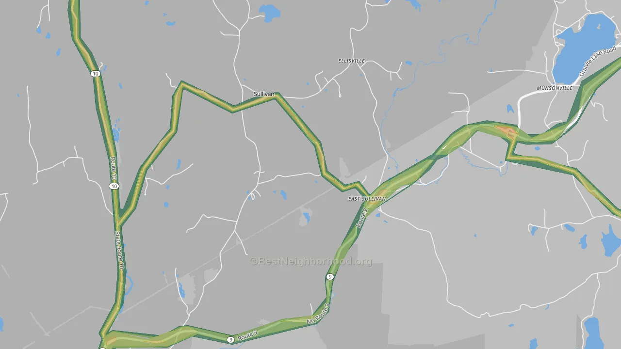 Sullivan, NH Map of Noise Levels in Sullivan