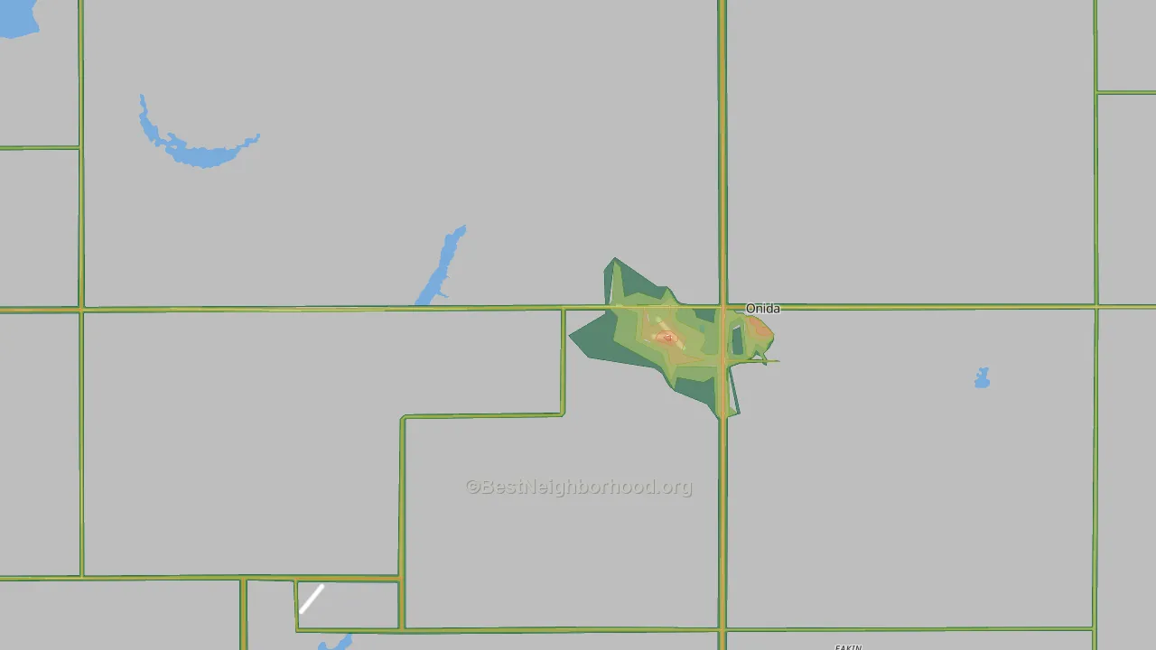 Sully County, SD Map of Noise Levels in Sully County