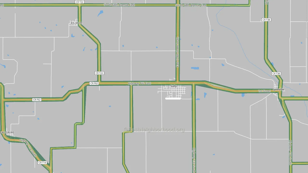Sully, IA Map of Noise Levels in Sully