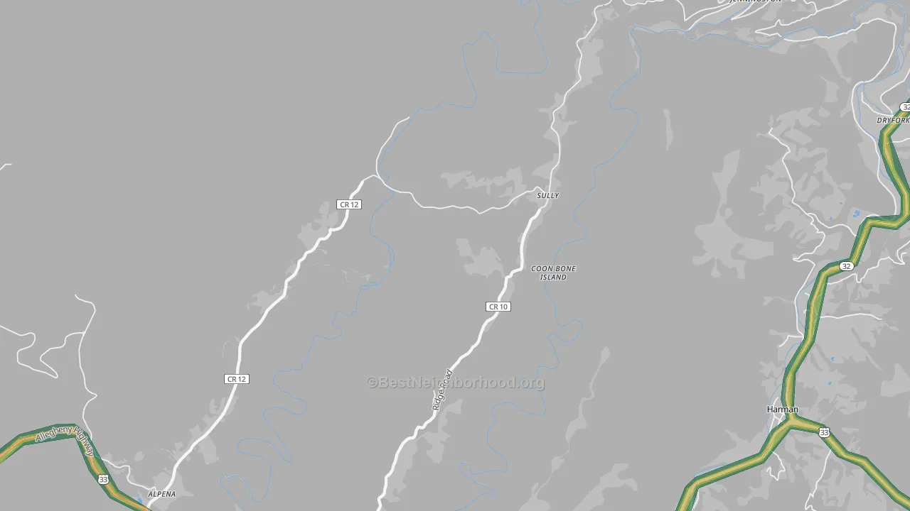Sully, WV Map of Noise Levels in Sully