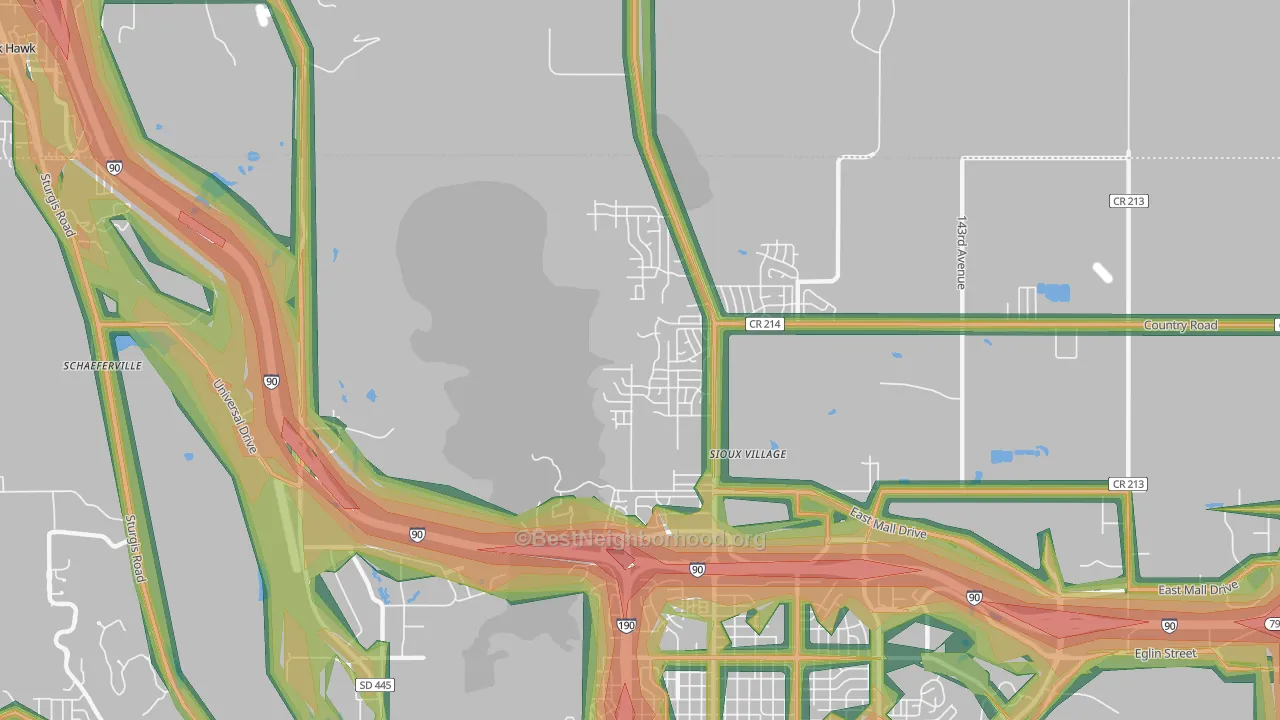 Sulphur, SD Map of Noise Levels in Sulphur