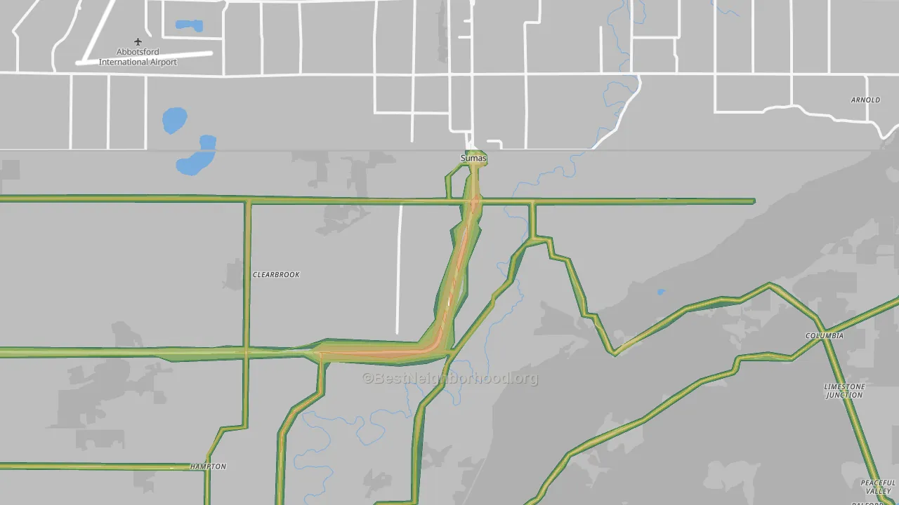 Sumas, WA Map of Noise Levels in Sumas