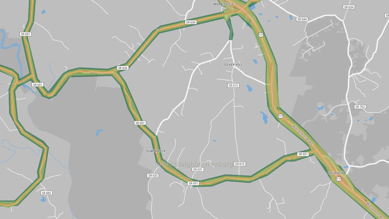 Sumerduck, VA Map of Noise Levels in Sumerduck