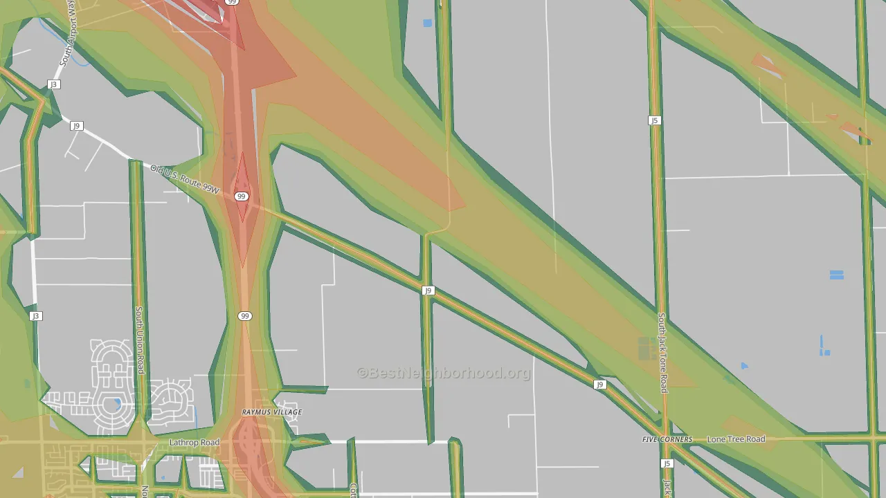 Summer Home, CA Map of Noise Levels in Summer Home