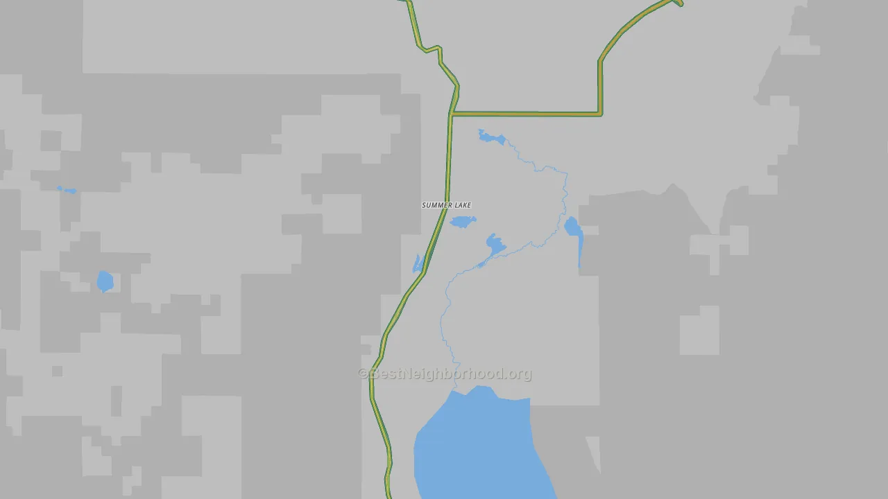 Summer Lake, OR Map of Noise Levels in Summer Lake