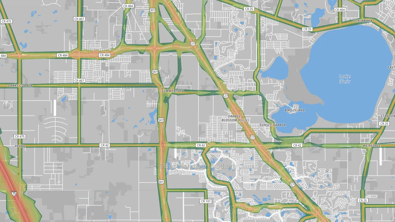 Summerfield, FL Map of Noise Levels in Summerfield