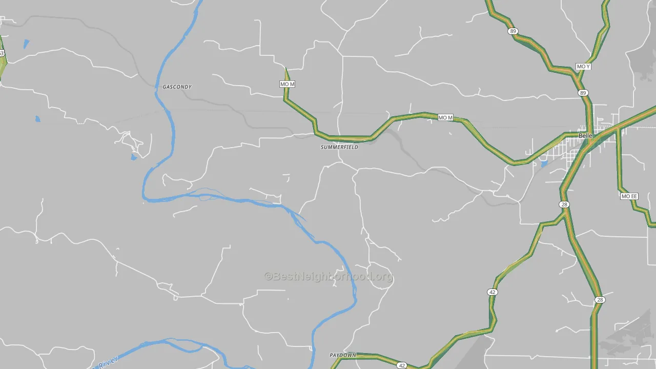 Summerfield, MO Map of Noise Levels in Summerfield