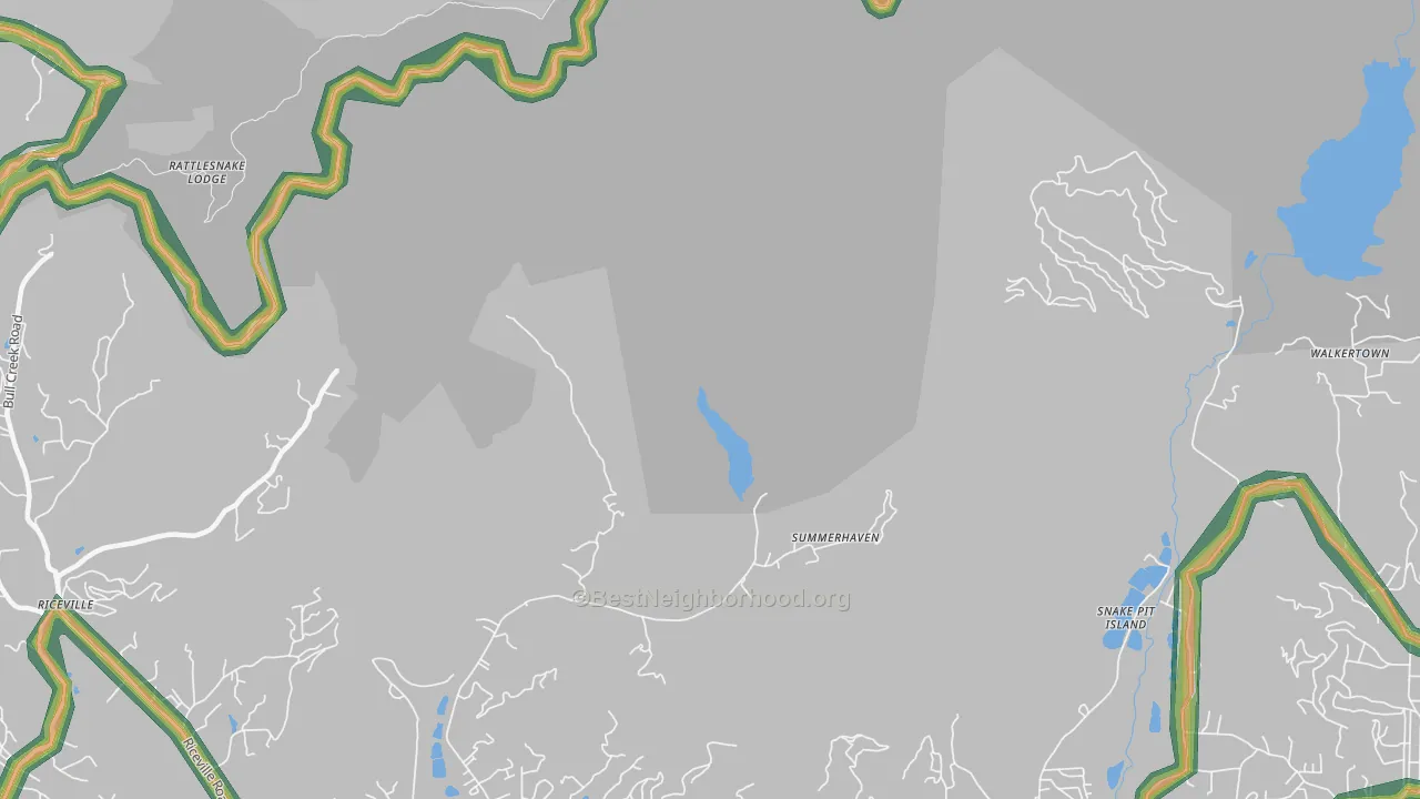 Summerhaven, NC Map of Noise Levels in Summerhaven