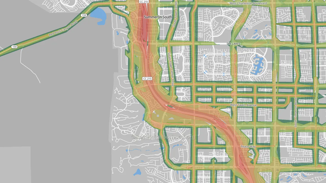 Summerlin South, NV Map of Noise Levels in Summerlin South