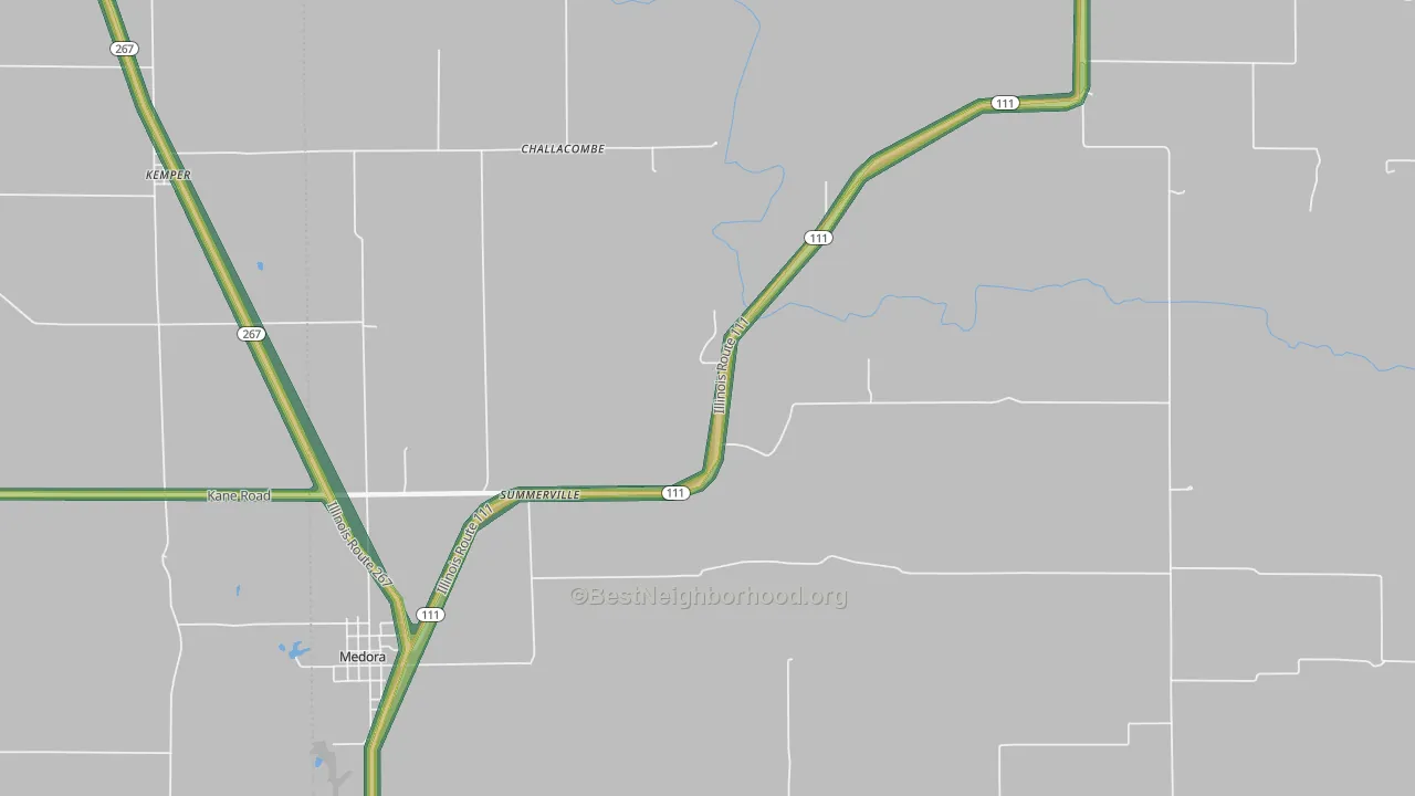 Summerville, IL Map of Noise Levels in Summerville